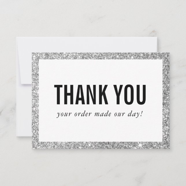 BUSINESS THANK YOU modern order insert glitter (Front)