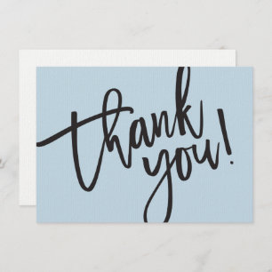 BUSINESS THANK YOU modern script insert baby blue