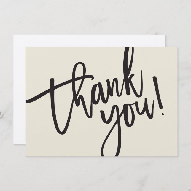 BUSINESS THANK YOU modern script insert cream (Front/Back)