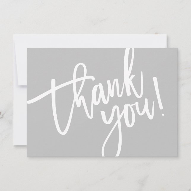 BUSINESS THANK YOU modern script insert grey logo (Front)