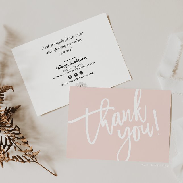 BUSINESS THANK YOU modern script insert pink logo (Creator Uploaded)
