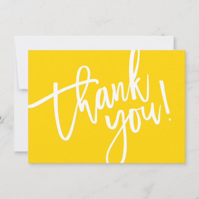 BUSINESS THANK YOU modern script slip yellow logo (Front)
