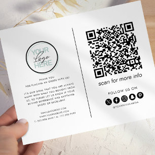 Business Thank You Note QR Code Flyer