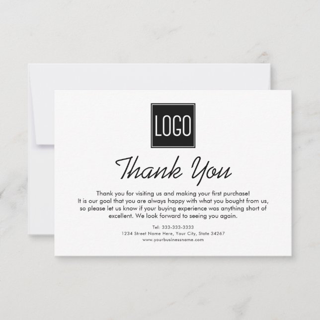 Business Thank You Note | Your Logo (Front)