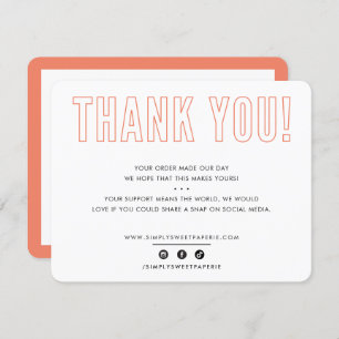 BUSINESS THANK YOU outline typography orange
