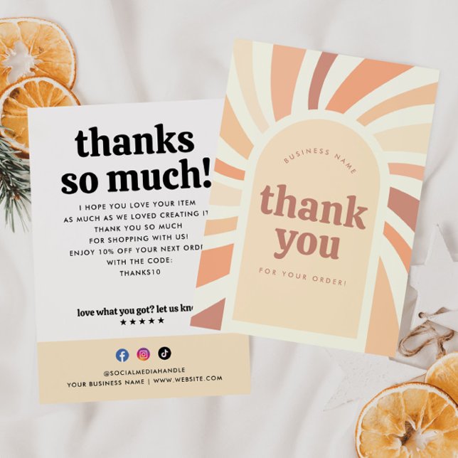 Business Thank You Purchase Order Retro Sun Arch Invitation (Creator Uploaded)