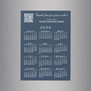 Business Thank You QR Code 2026 Calendar Navy