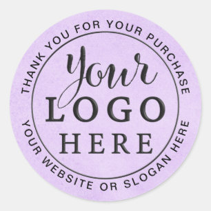 Business Thank You Sticker Add Your Logo Purple