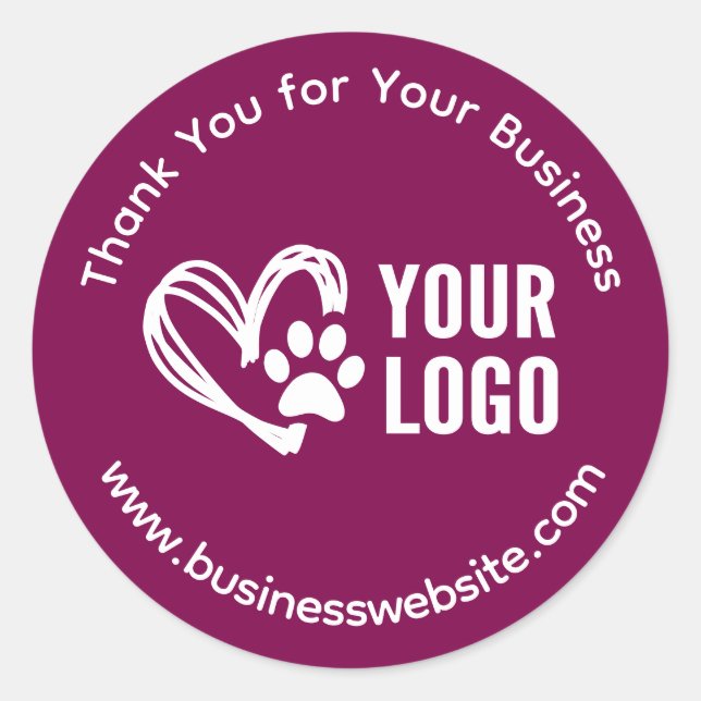 Business Thank You Stickers with Logo  (Front)