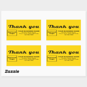 Business Thank You Texts on Yellow Rectangular Sticker