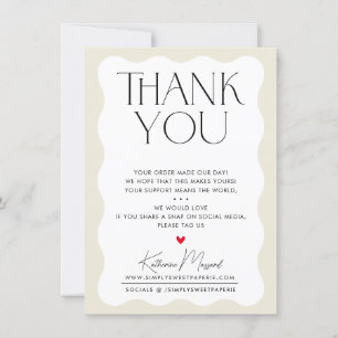 BUSINESS THANK YOU trendy elegant serif ivory  Card