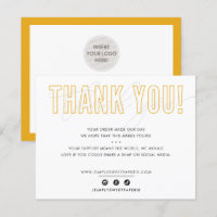 BUSINESS THANK YOU urban masculine amber yellow