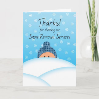 Business Thanks Customer Snow Plough services Thank You Card