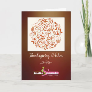Business Thanksgiving Appreciation Wreath Leaves Holiday Card