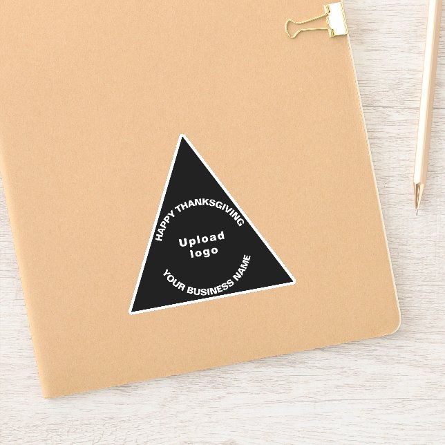 Business Thanksgiving Black Triangle Vinyl Sticker (Notebook)