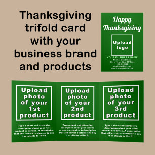 Business Thanksgiving Green Trifold Card