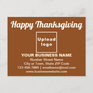 Business Thanksgiving Greeting on Brown Postcard