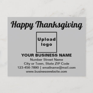 Business Thanksgiving Greeting on Grey Postcard