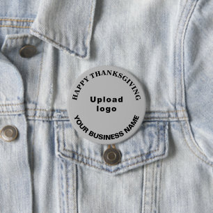 Business Thanksgiving Greeting on Grey Round 7.5 Cm Round Badge