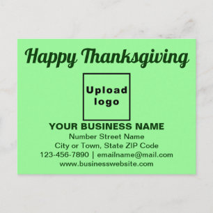 Business Thanksgiving Greeting on Light Green Postcard