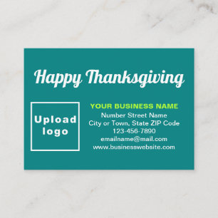 Business Thanksgiving Greeting on Teal Green Enclosure Card