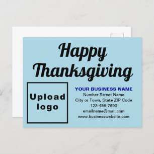 Business Thanksgiving Light Blue Holiday Postcard