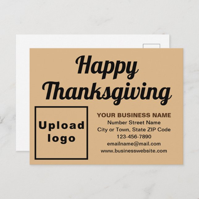 Business Thanksgiving Light Brown Holiday Postcard (Front/Back)
