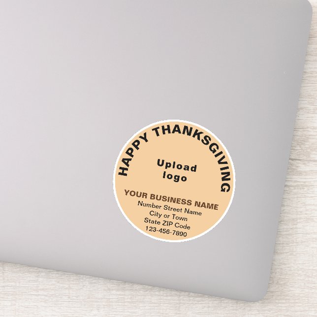 Business Thanksgiving Light Brown Round Vinyl (Detail)