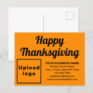 Business Thanksgiving Orange Colour Holiday Postcard