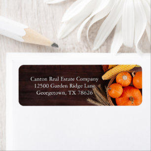 Business Thanksgiving Pumpkins Return Address