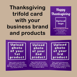 Business Thanksgiving Purple Trifold Card