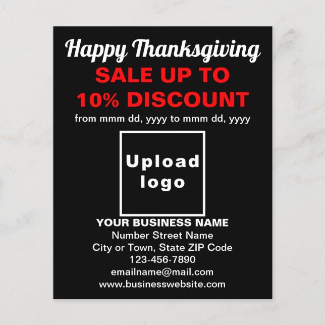 Business Thanksgiving Sale on Black Flyer (Front)