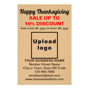 Business Thanksgiving Sale on Light Brown Photo Print