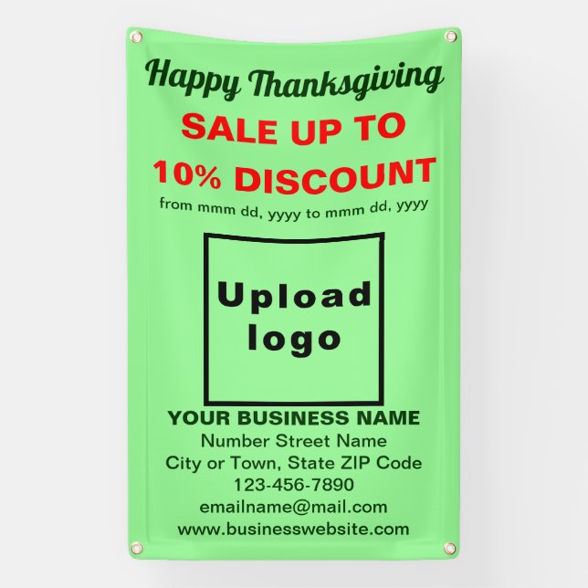 Business Thanksgiving Sale on Light Green Banner (Vertical)
