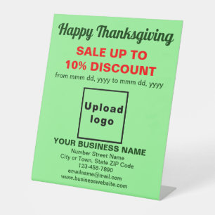 Business Thanksgiving Sale on Light Green Pedestal Sign