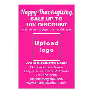 Business Thanksgiving Sale on Pink Photo Paper Print