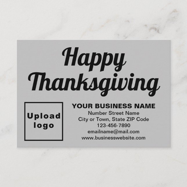 Business Thanksgiving Small Grey Flat Greeting Card (Front)