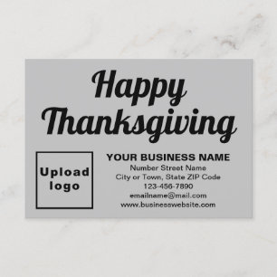 Business Thanksgiving Small Grey Flat Greeting Card