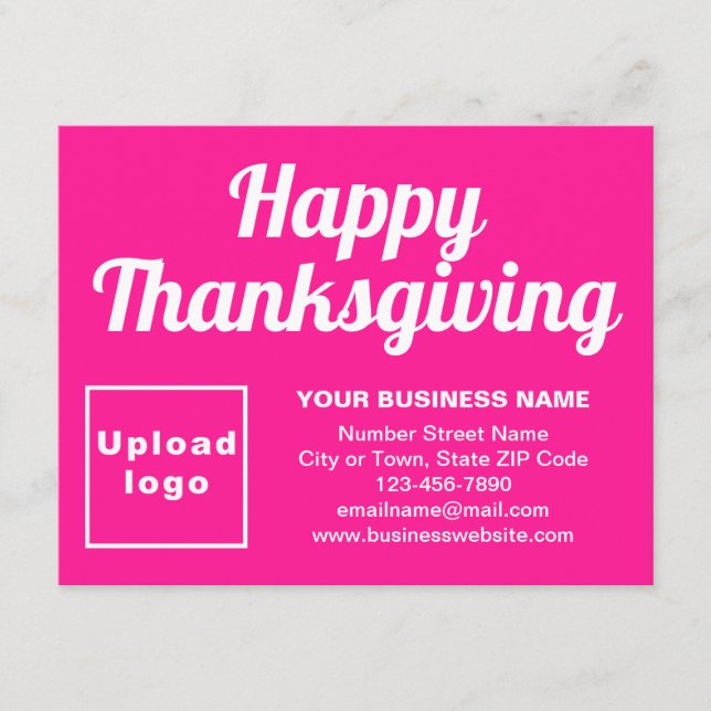 Business Thanksgiving Small Pink Flat Holiday Card (Front)