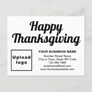 Business Thanksgiving Small White Flat Holiday Card