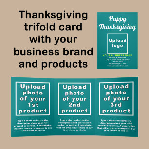 Business Thanksgiving Teal Green Trifold Card