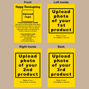 Business Thanksgiving Yellow Folded Greeting Card