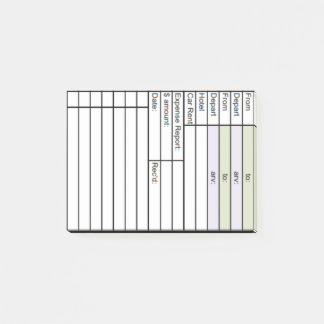 Business Travel & Expense Tracker Post-it Notes
