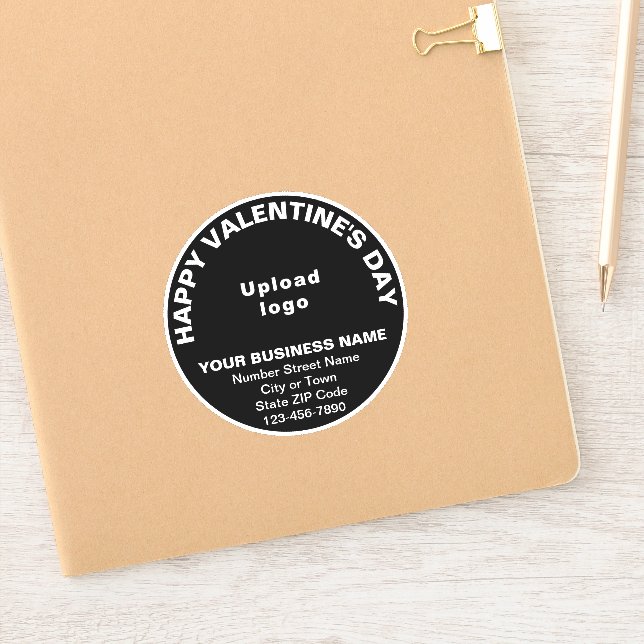 Business Valentine Greeting on Black Round Vinyl (Notebook)