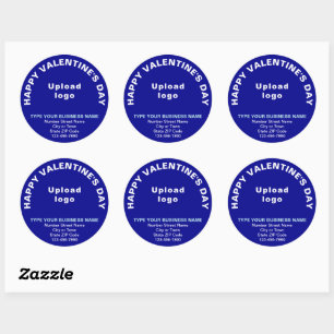 Business Valentine Greeting on Blue Round Sticker