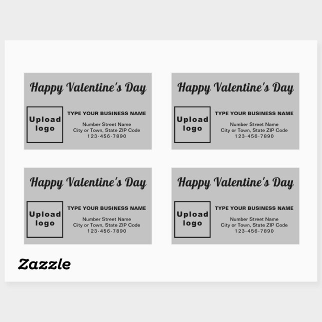 Business Valentine Greeting on Grey Rectangular Sticker (Sheet)