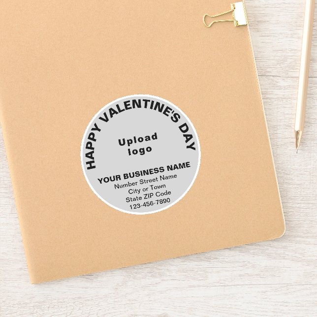 Business Valentine Greeting on Grey Round Vinyl (Notebook)