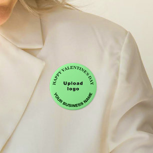 Business Valentine Greeting on Light Green Round 7.5 Cm Round Badge