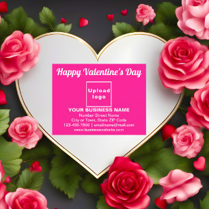 Business Valentine Greeting on Pink Postcard