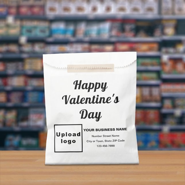Business Valentine Greeting on White Paper Bag (Business brand with Valentine greeting on white paper bag.)